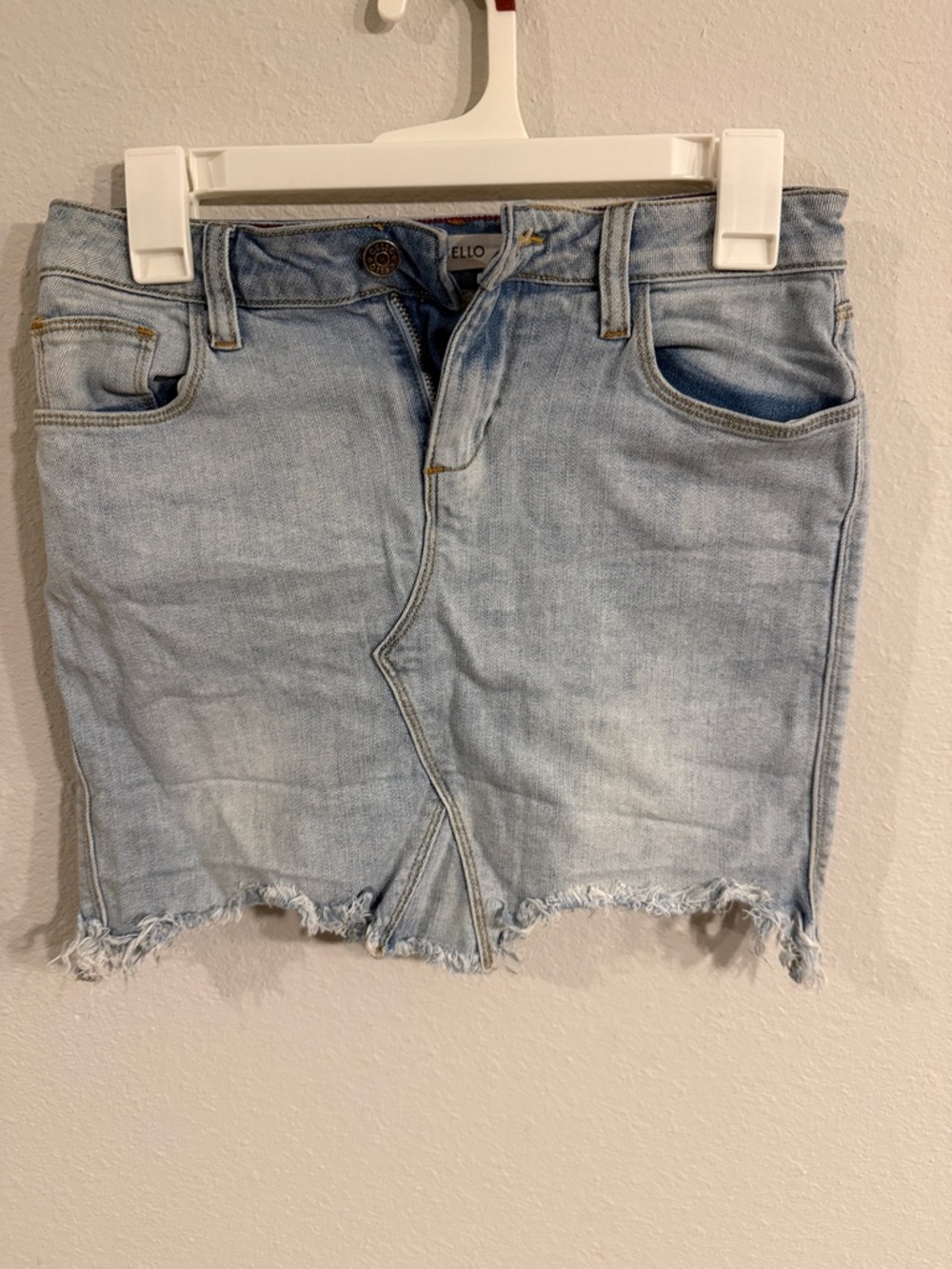 Cello Light Blue Denim Waistband Detail with Red Stitching